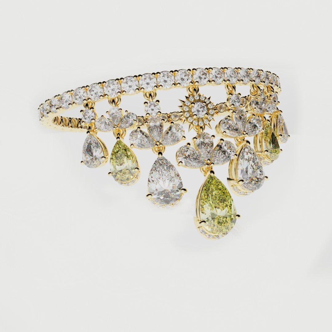 Bespoke High Jewellery Sun and Moon Bracelet - Yellow Gold