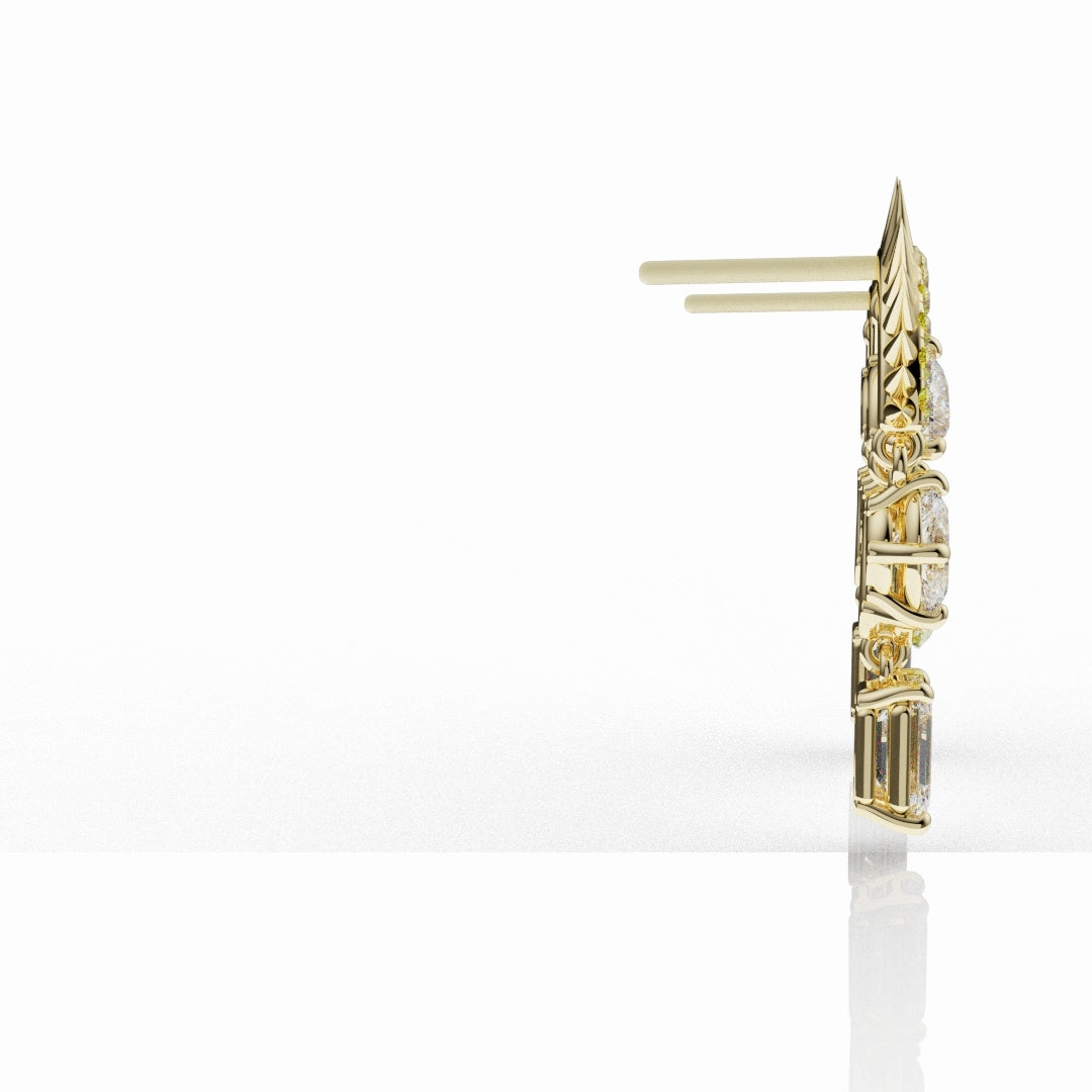 High Jewellery Sunburst Earrings Featuring Natural Yellow Diamonds