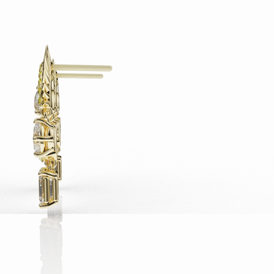 High Jewellery Sunburst Earrings Featuring Natural Yellow Diamonds