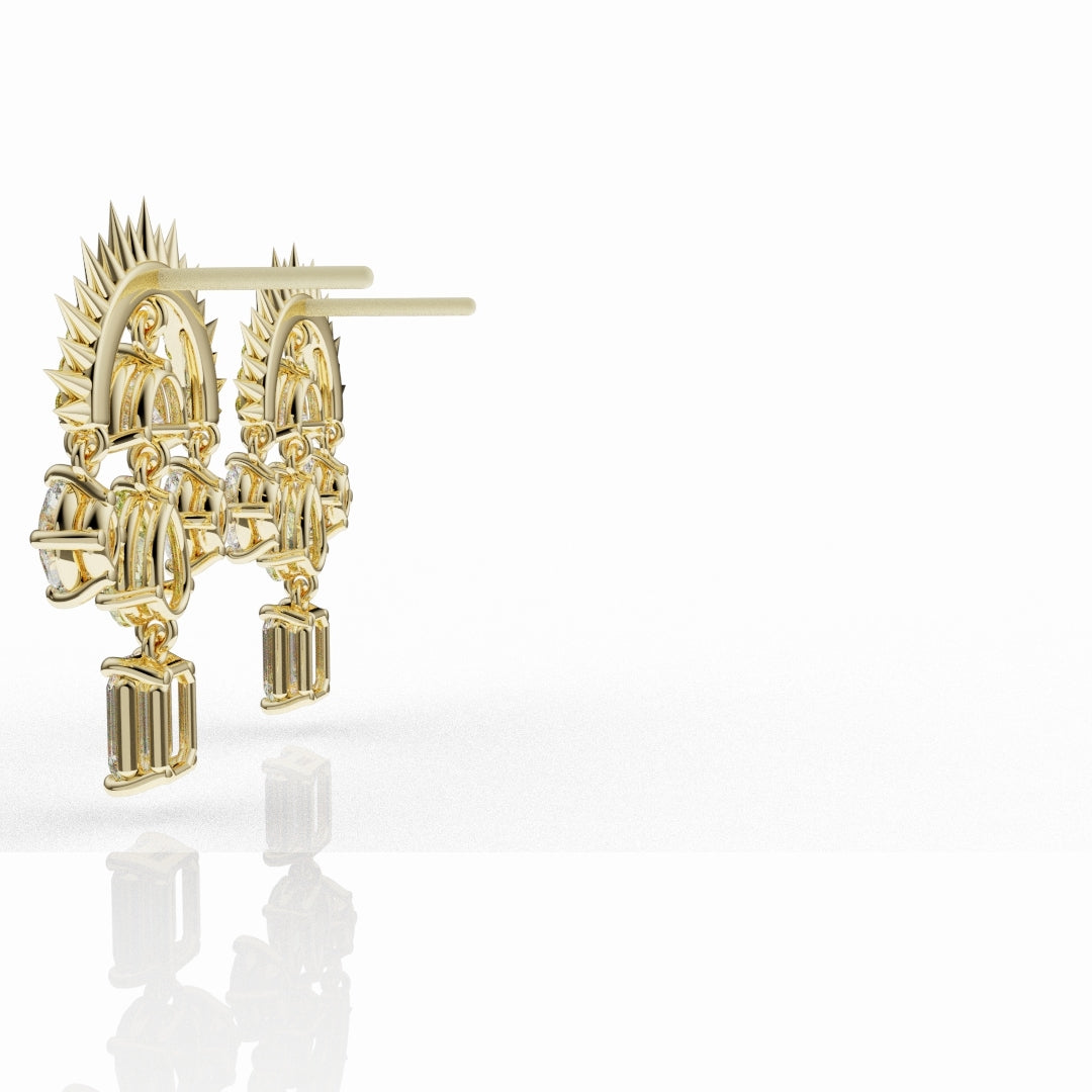 High Jewellery Sunburst Earrings Featuring Natural Yellow Diamonds