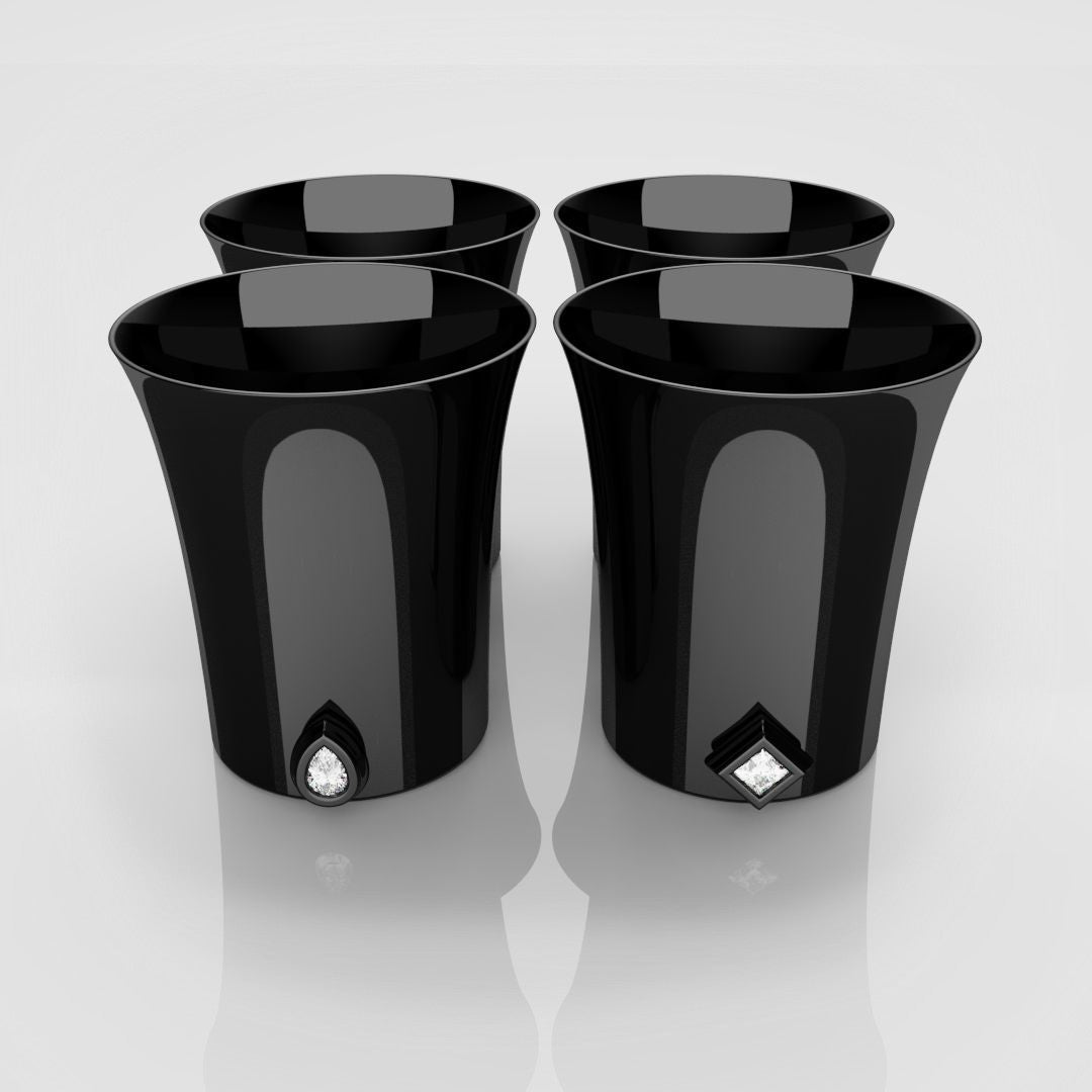 50mm Silver Shot Glasses (Plated Black)