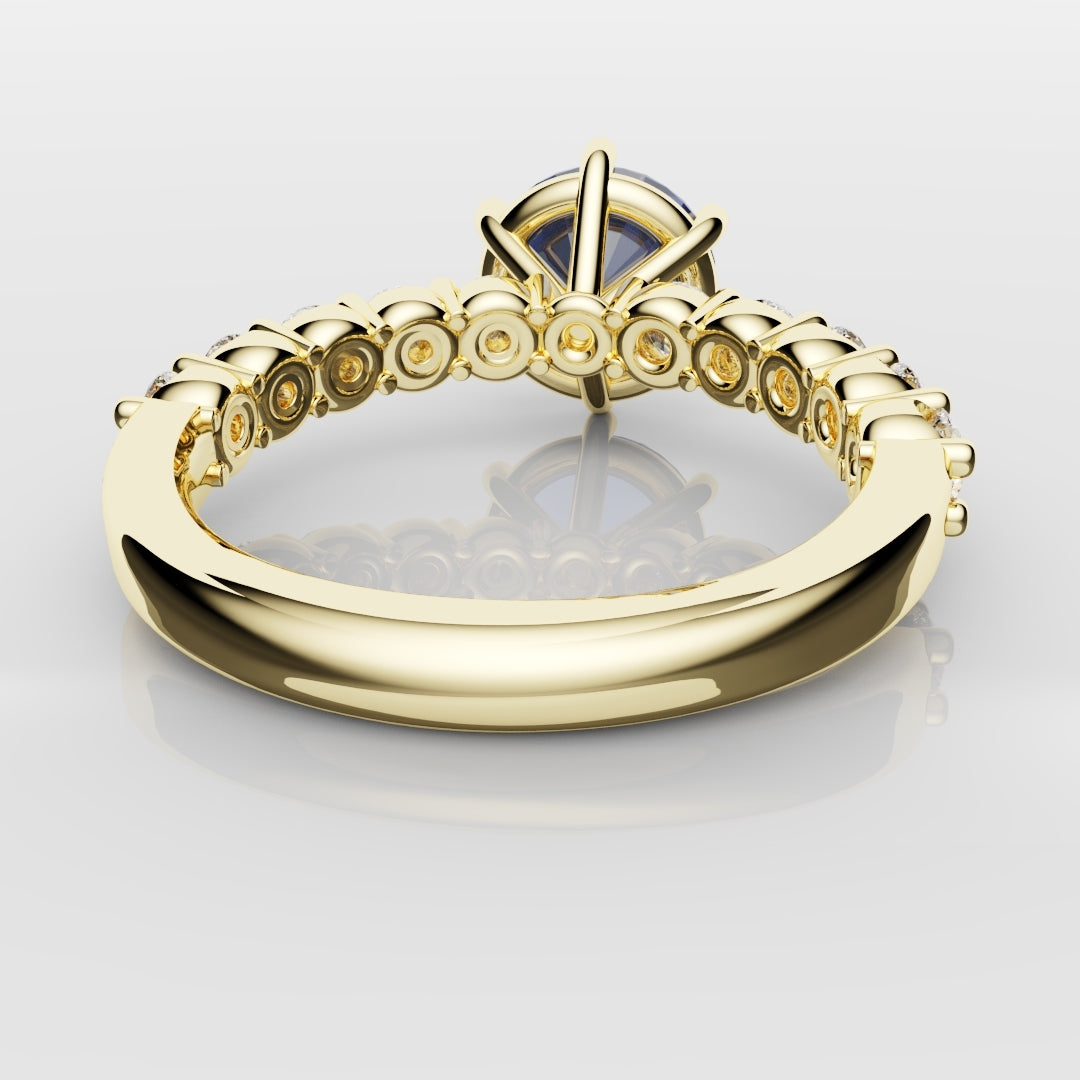 2.2ct Round Brilliant Cut Cornflower Blue Sapphire Engagement Ring