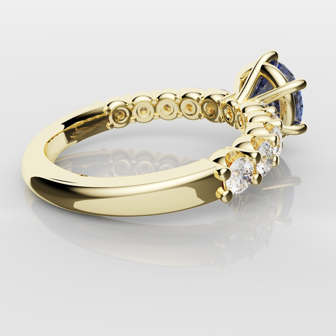 2.2ct Round Brilliant Cut Cornflower Blue Sapphire Engagement Ring