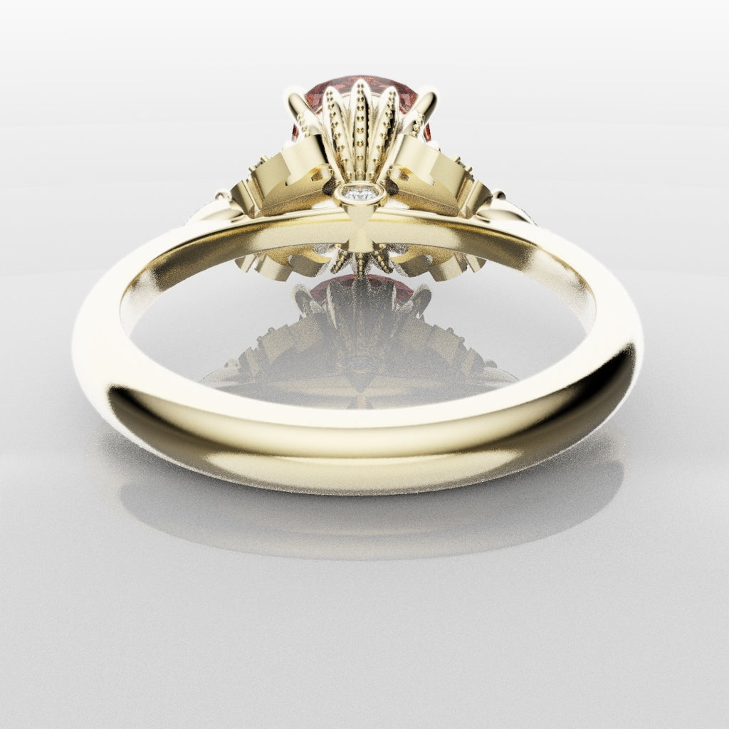 2.5ct Padparadscha Sapphire Engagement Ring with