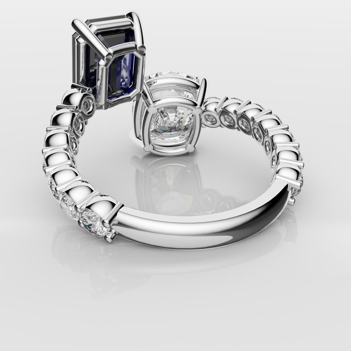 toi et moi sapphire and diamond engagement ring