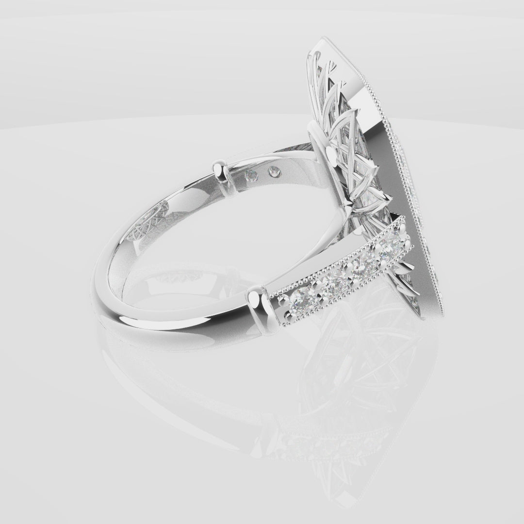 Emerald Cut Double Halo Art Deco Engagement Ring