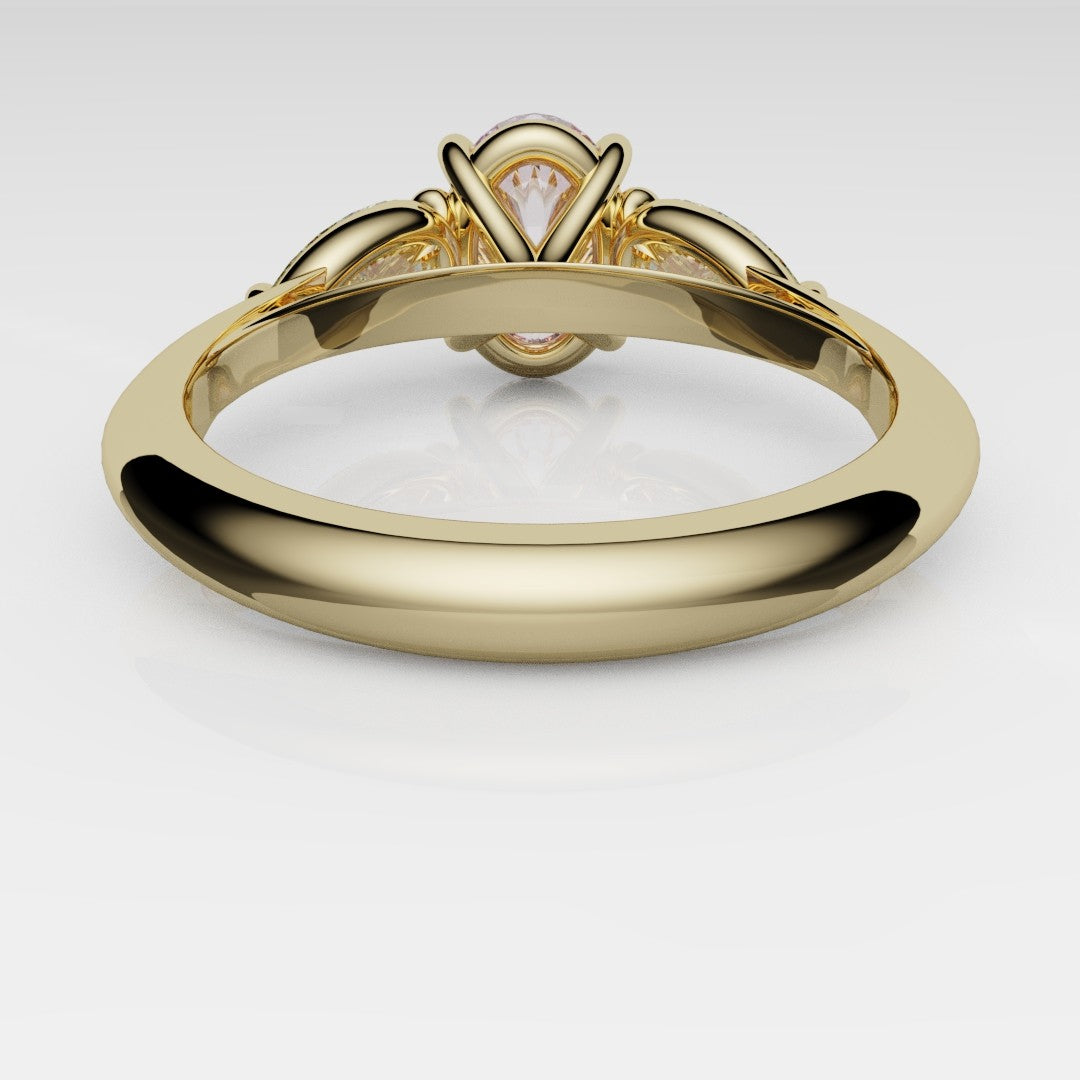 Fancy Pink and Yellow Diamond Trilogy Engagement Ring