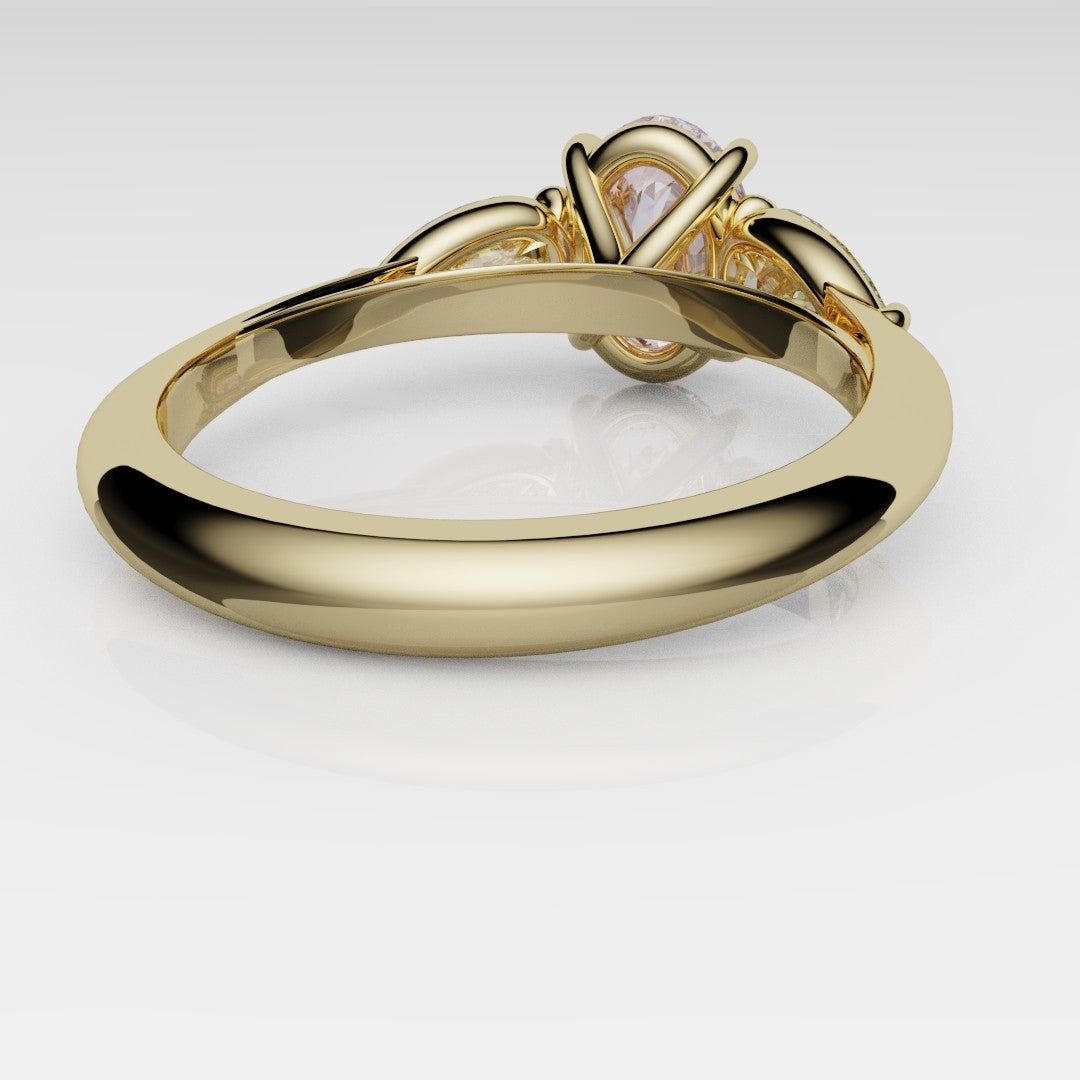Fancy Pink and Yellow Diamond Trilogy Engagement Ring