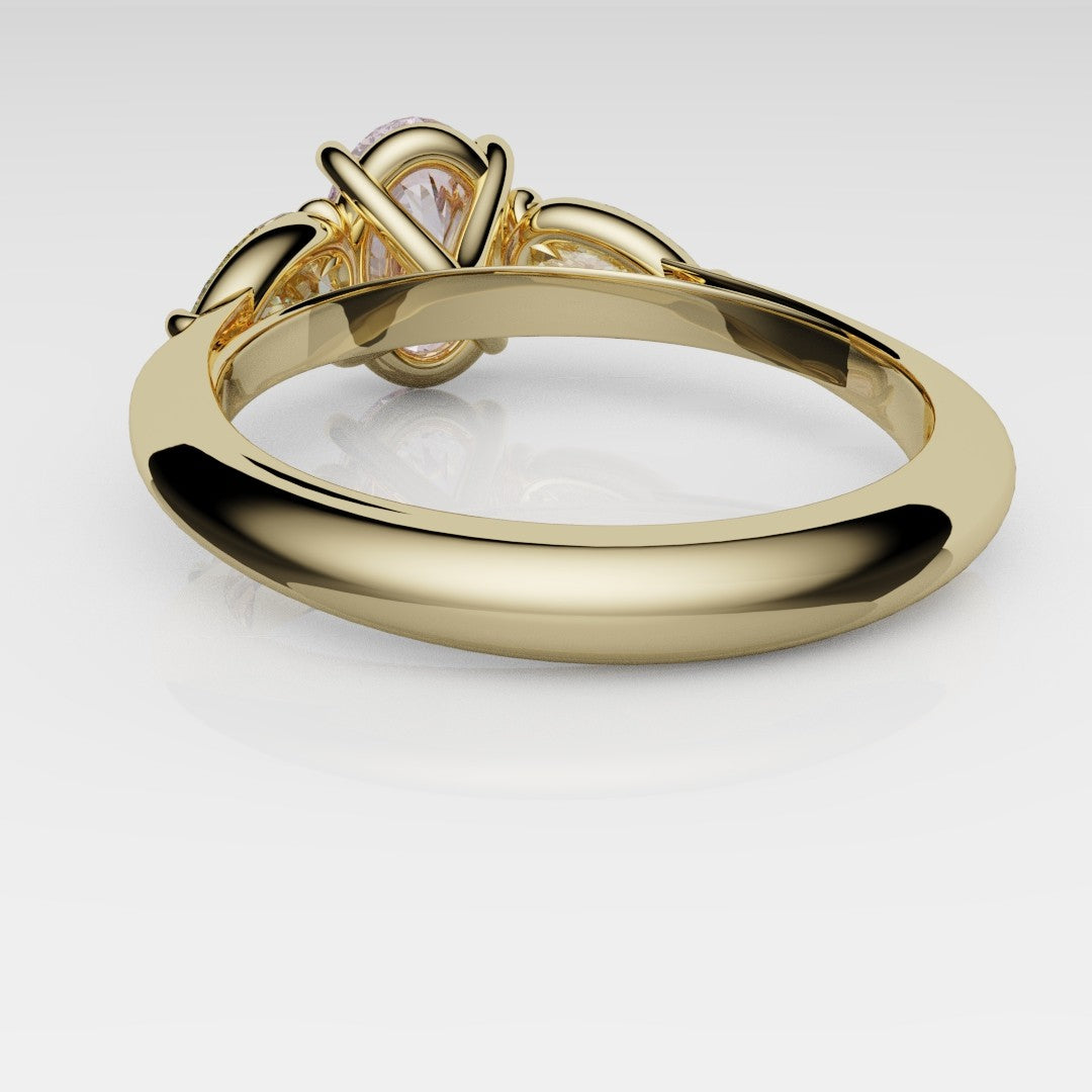 Fancy Pink and Yellow Diamond Trilogy Engagement Ring