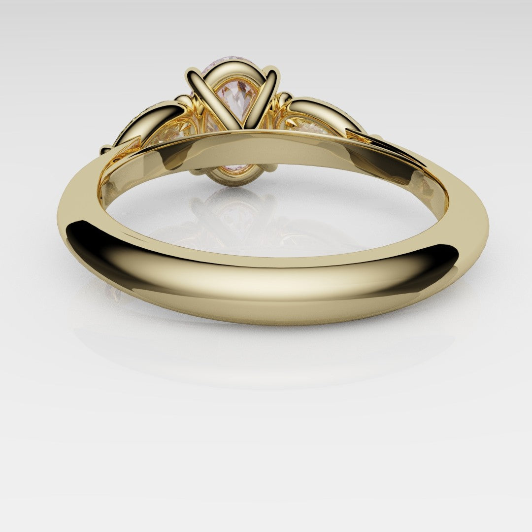Fancy Pink and Yellow Diamond Trilogy Engagement Ring