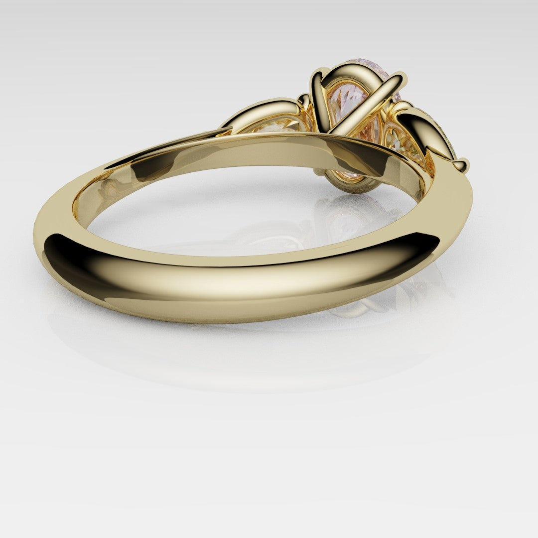 Fancy Pink and Yellow Diamond Trilogy Engagement Ring