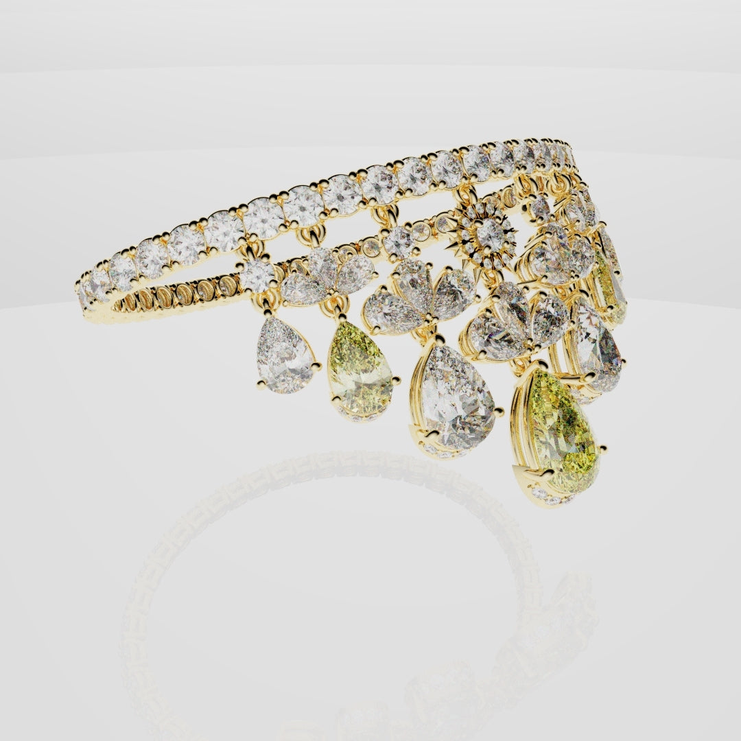 Bespoke High Jewellery Sun and Moon Bracelet - Yellow Gold