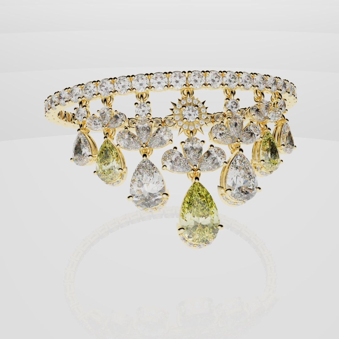 Bespoke High Jewellery Sun and Moon Bracelet - Yellow Gold