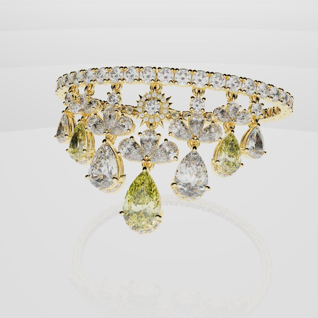 Bespoke High Jewellery Sun and Moon Bracelet - Yellow Gold