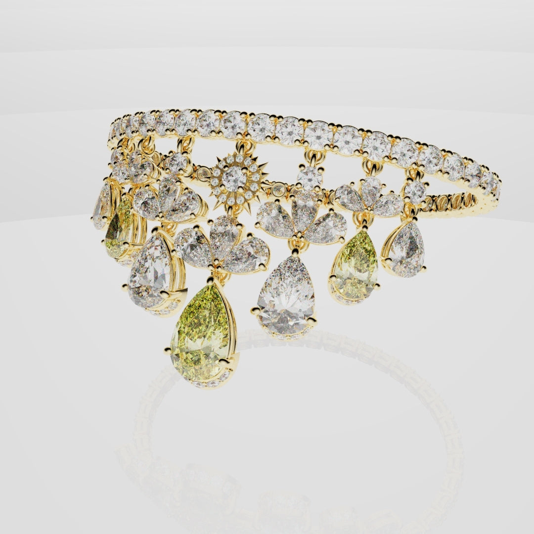 Bespoke High Jewellery Sun and Moon Bracelet - Yellow Gold