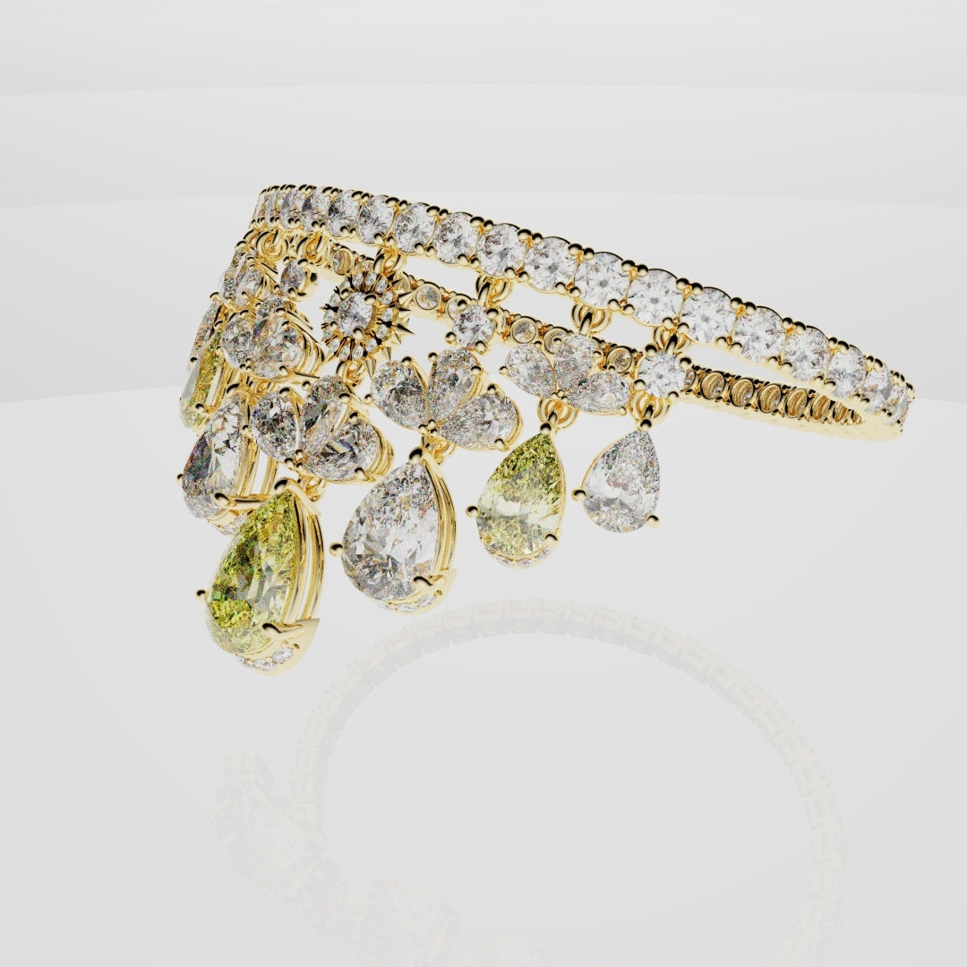 Bespoke High Jewellery Sun and Moon Bracelet - Yellow Gold