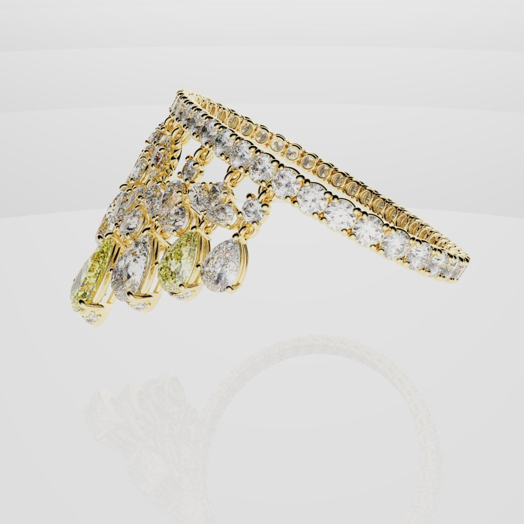 Bespoke High Jewellery Sun and Moon Bracelet - Yellow Gold