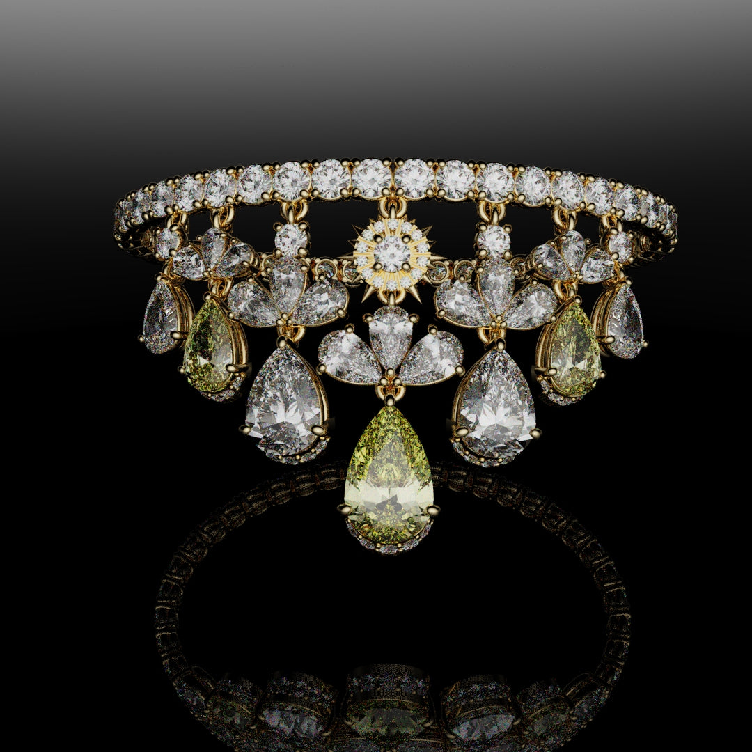 Bespoke High Jewellery Sun and Moon Bracelet - Yellow Gold