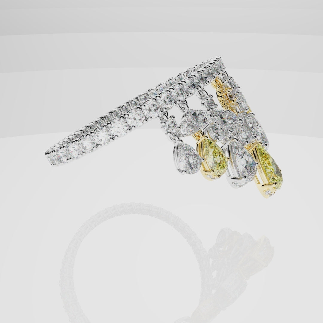 Bespoke High Jewellery Sun and Moon Bracelet - 18ct white gold and Yellow gold
