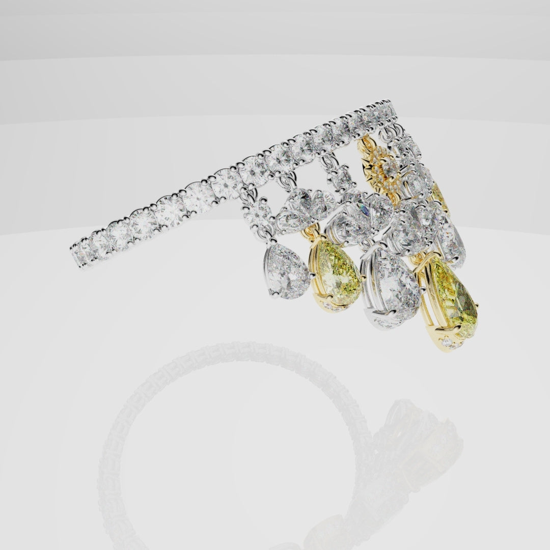 Bespoke High Jewellery Sun and Moon Bracelet - 18ct white gold and Yellow gold