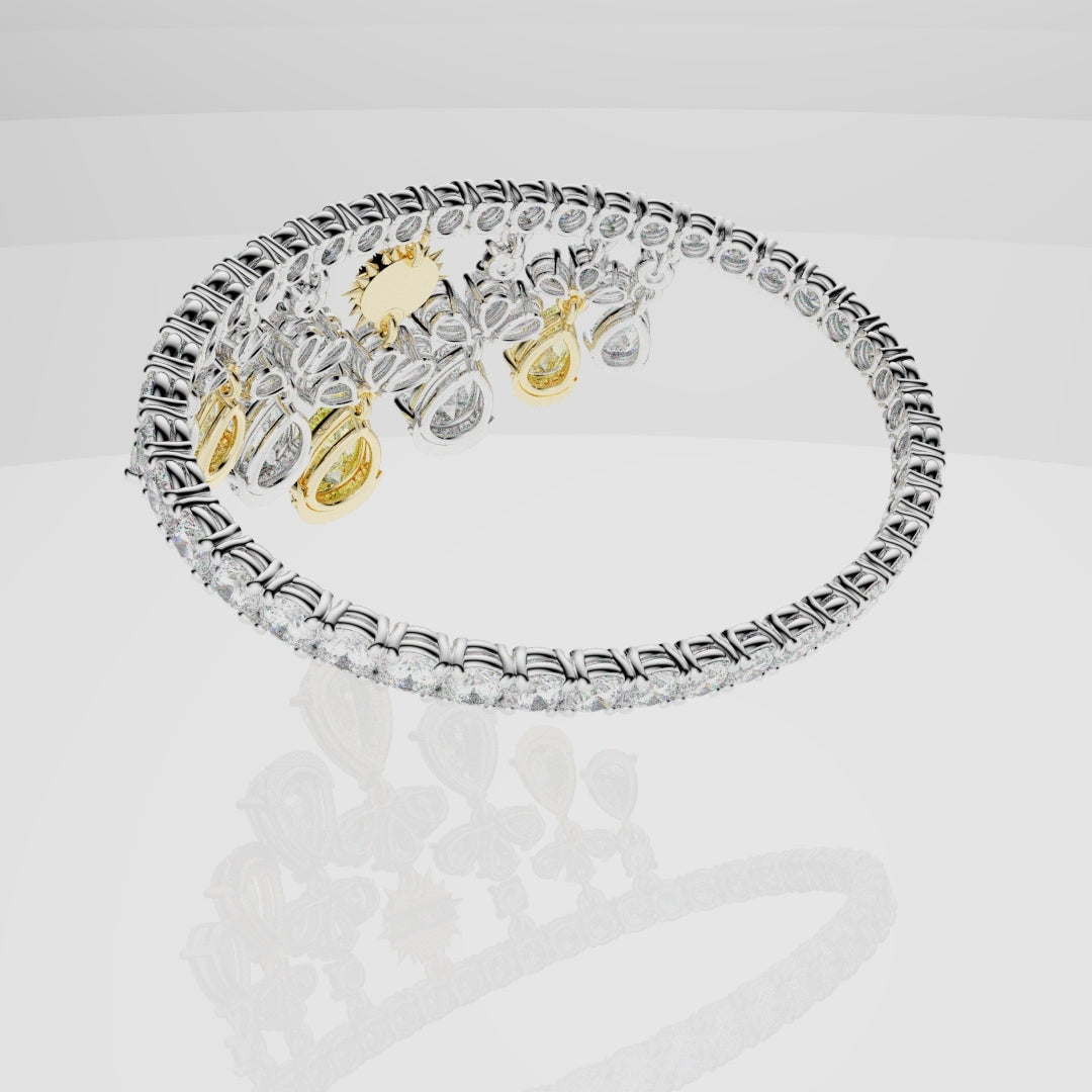 Bespoke High Jewellery Sun and Moon Bracelet - 18ct white gold and Yellow gold