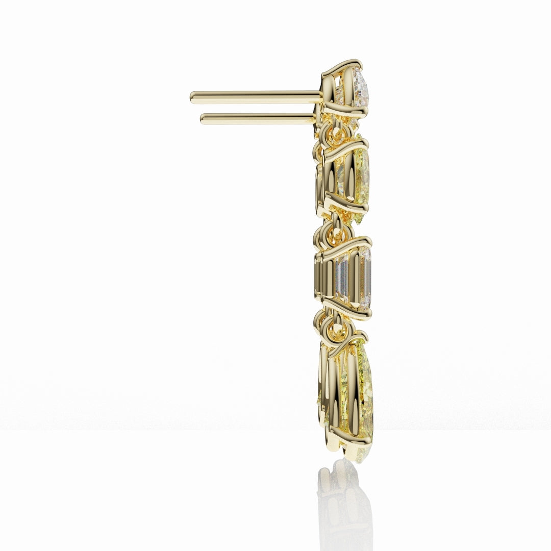 Bespoke High Jewellery Yellow Diamond Statement Drop Earrings