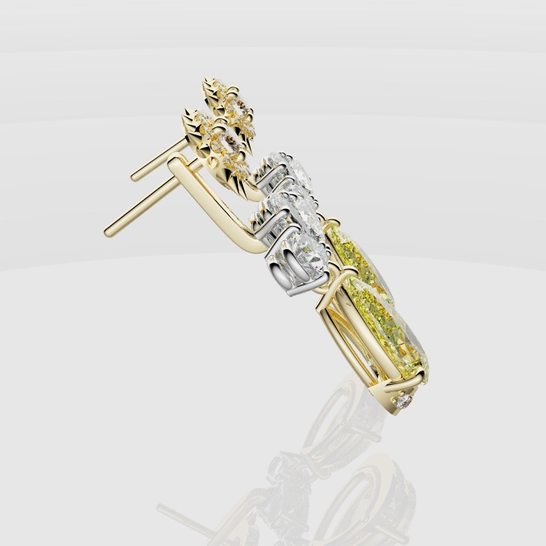 Bespoke High Jewellery Sun and Moon Earrings - White Gold and Yellow Gold
