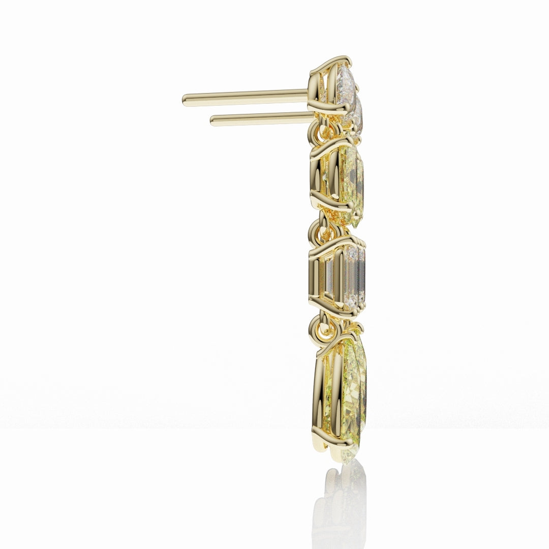 Bespoke High Jewellery Yellow Diamond Statement Drop Earrings