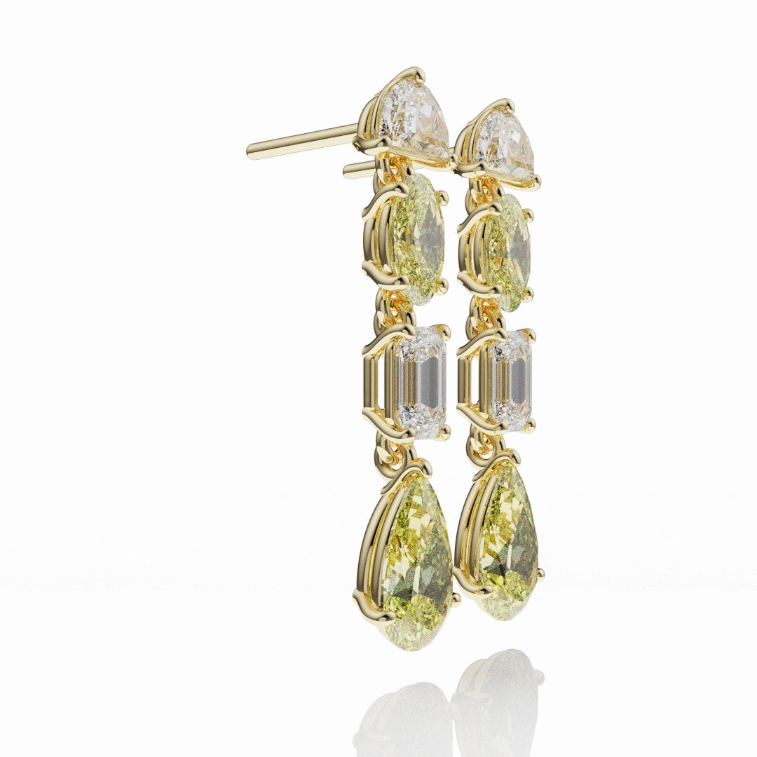 Bespoke High Jewellery Yellow Diamond Statement Drop Earrings
