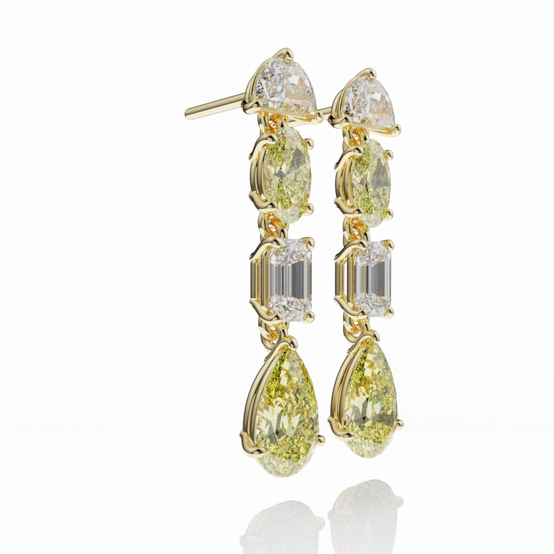 Bespoke High Jewellery Yellow Diamond Statement Drop Earrings