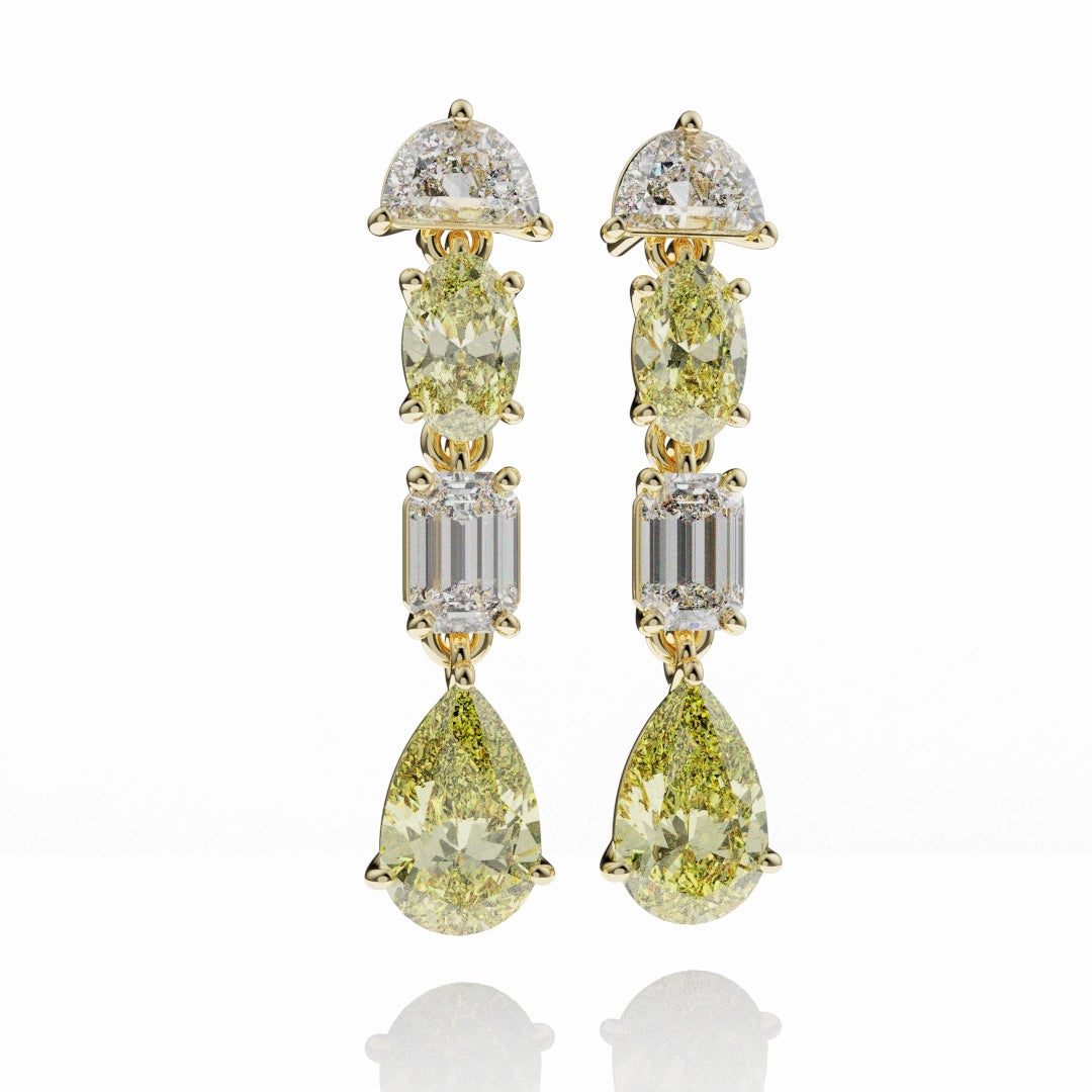 Bespoke High Jewellery Yellow Diamond Statement Drop Earrings