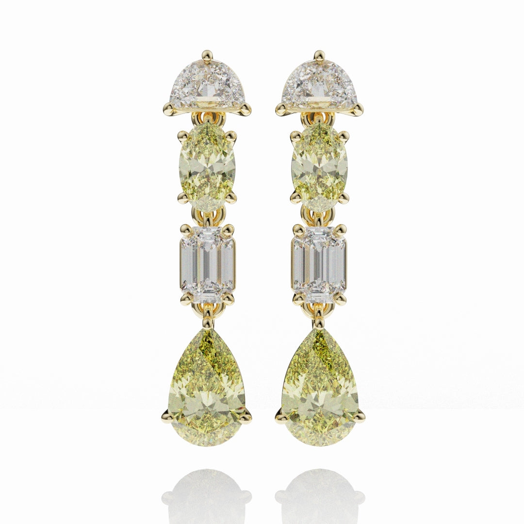 Bespoke High Jewellery Yellow Diamond Statement Drop Earrings