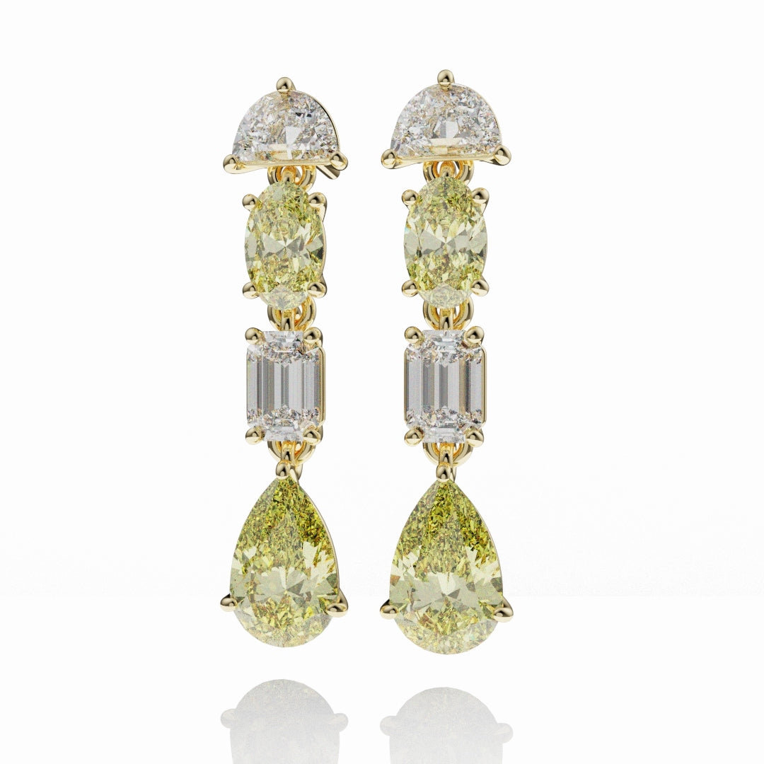 Bespoke High Jewellery Yellow Diamond Statement Drop Earrings