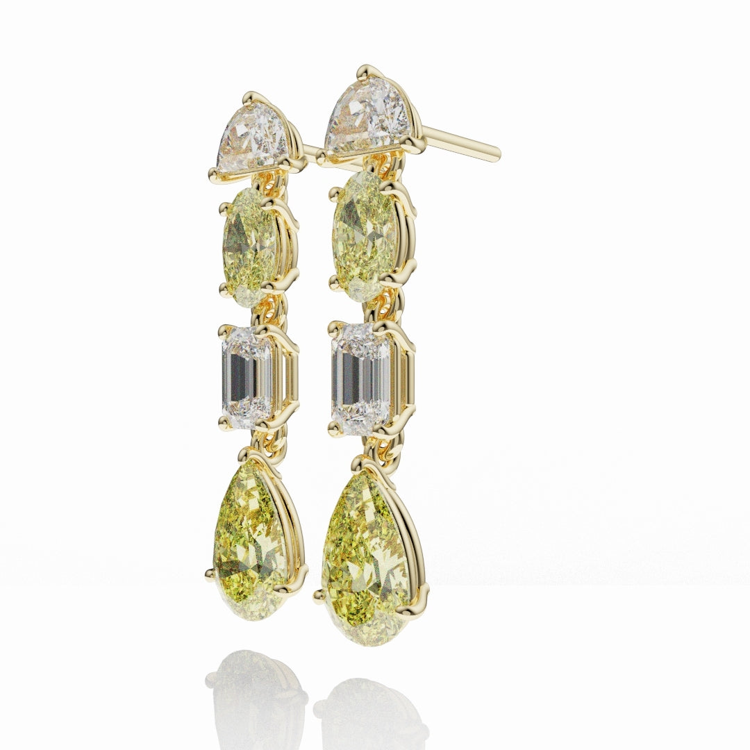 Bespoke High Jewellery Yellow Diamond Statement Drop Earrings