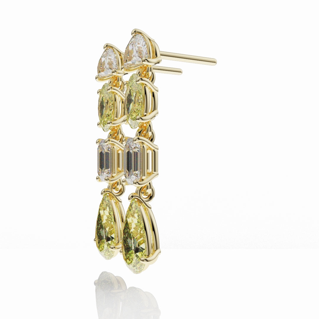 Bespoke High Jewellery Yellow Diamond Statement Drop Earrings