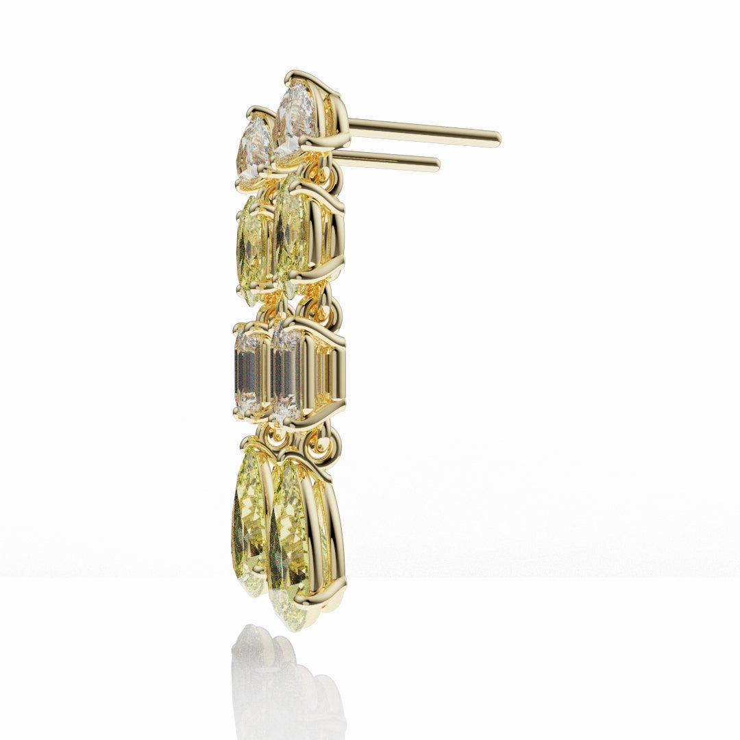 Bespoke High Jewellery Yellow Diamond Statement Drop Earrings