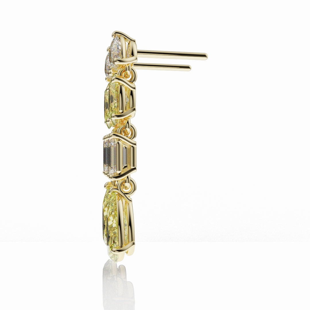 Bespoke High Jewellery Yellow Diamond Statement Drop Earrings