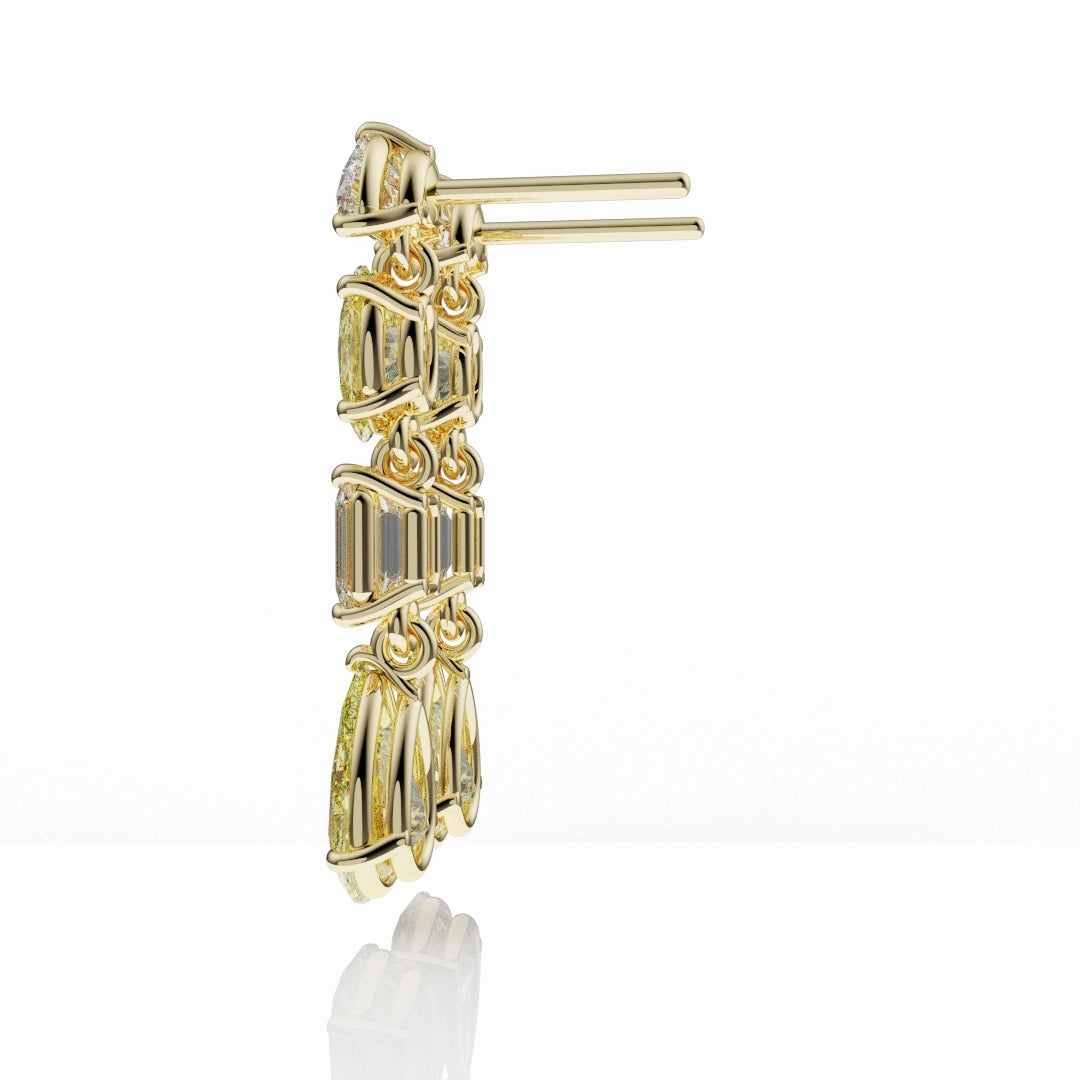 Bespoke High Jewellery Yellow Diamond Statement Drop Earrings