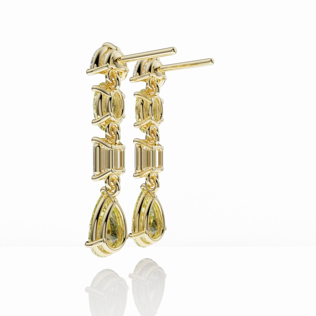Bespoke High Jewellery Yellow Diamond Statement Drop Earrings