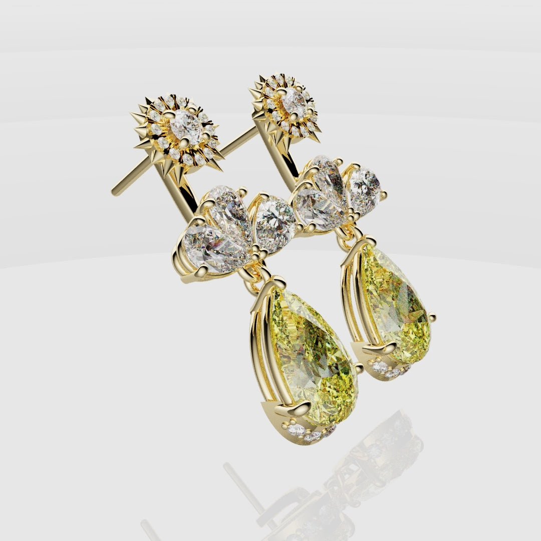 Bespoke High Jewellery Sun and Moon Earrings - Yellow Gold