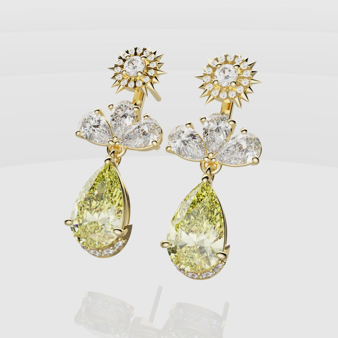 Bespoke High Jewellery Sun and Moon Earrings - Yellow Gold