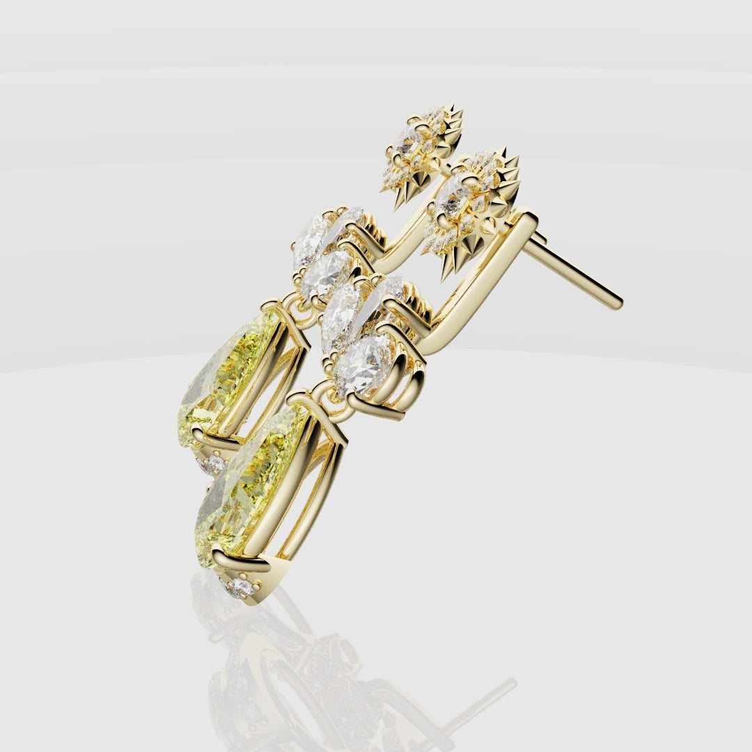 Bespoke High Jewellery Sun and Moon Earrings - Yellow Gold