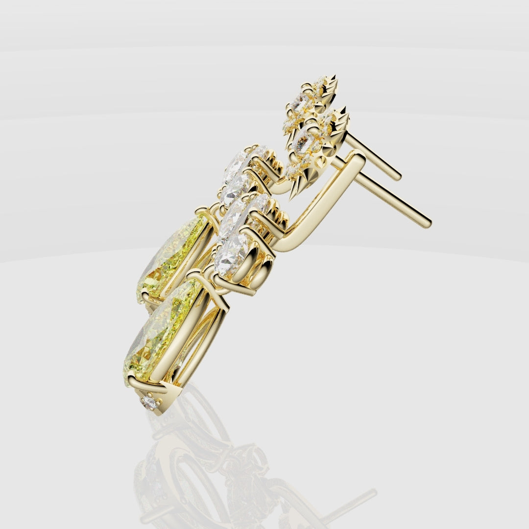 Bespoke High Jewellery Sun and Moon Earrings - Yellow Gold