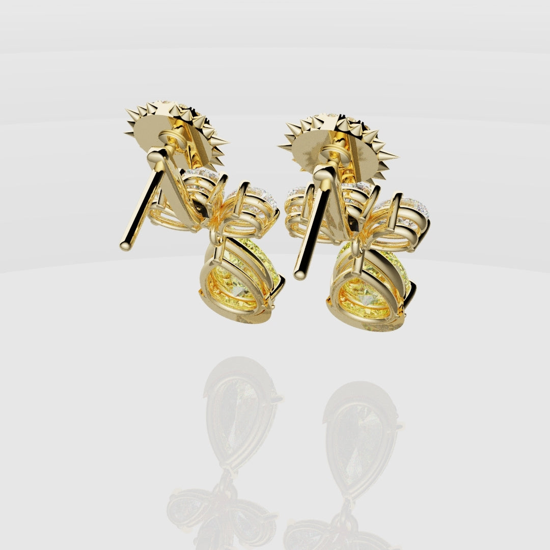 Bespoke High Jewellery Sun and Moon Earrings - Yellow Gold