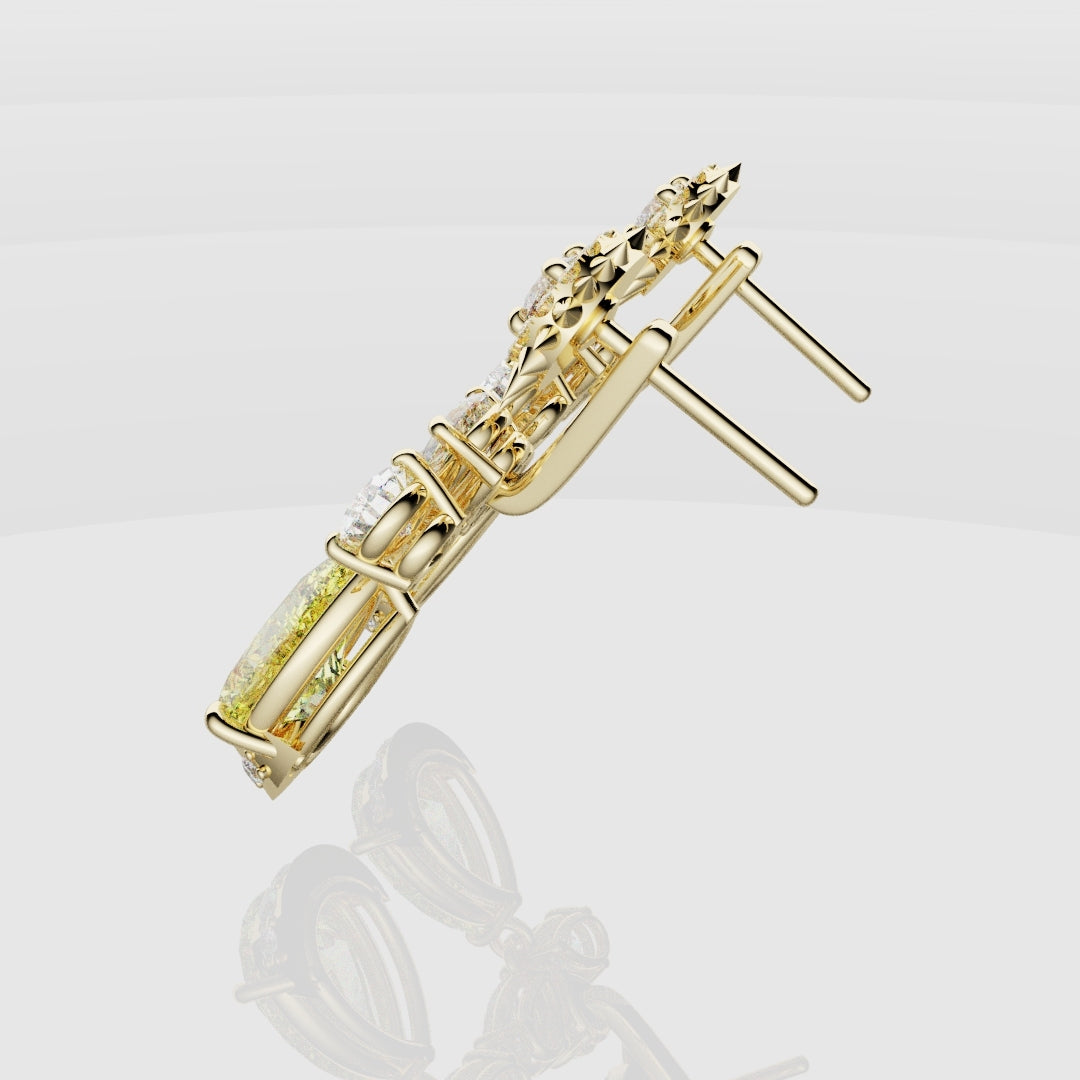 Bespoke High Jewellery Sun and Moon Earrings - Yellow Gold