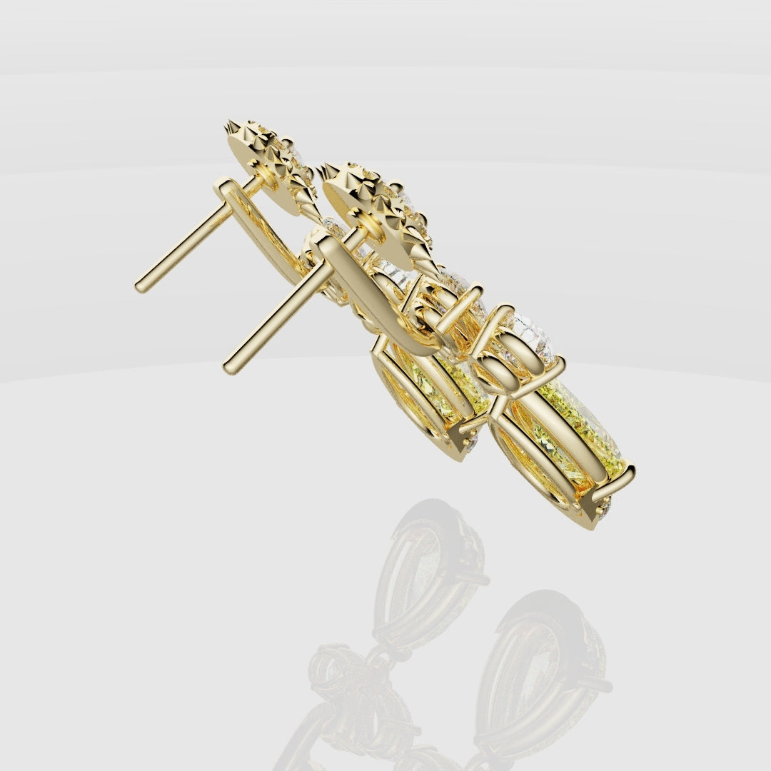Bespoke High Jewellery Sun and Moon Earrings - Yellow Gold