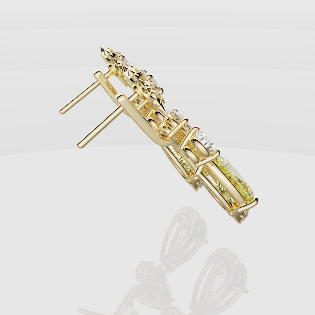 Bespoke High Jewellery Sun and Moon Earrings - Yellow Gold