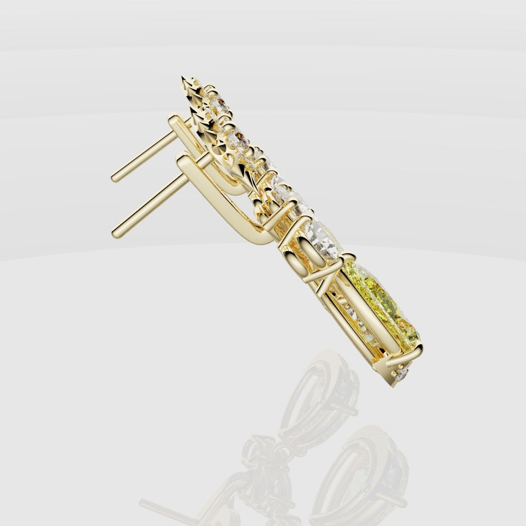 Bespoke High Jewellery Sun and Moon Earrings - Yellow Gold