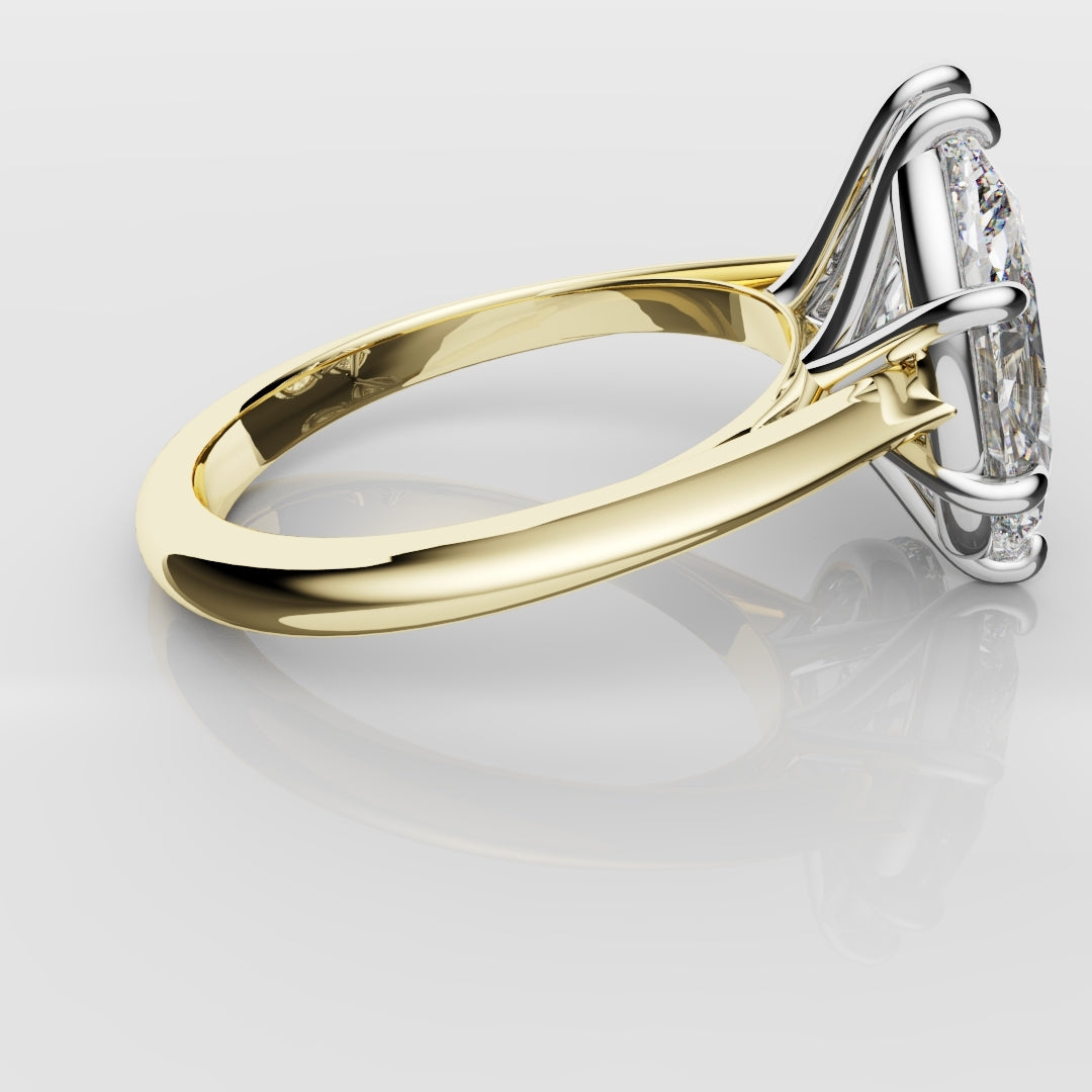 Marquise and Pear Diamond Two Stone Engagement Ring