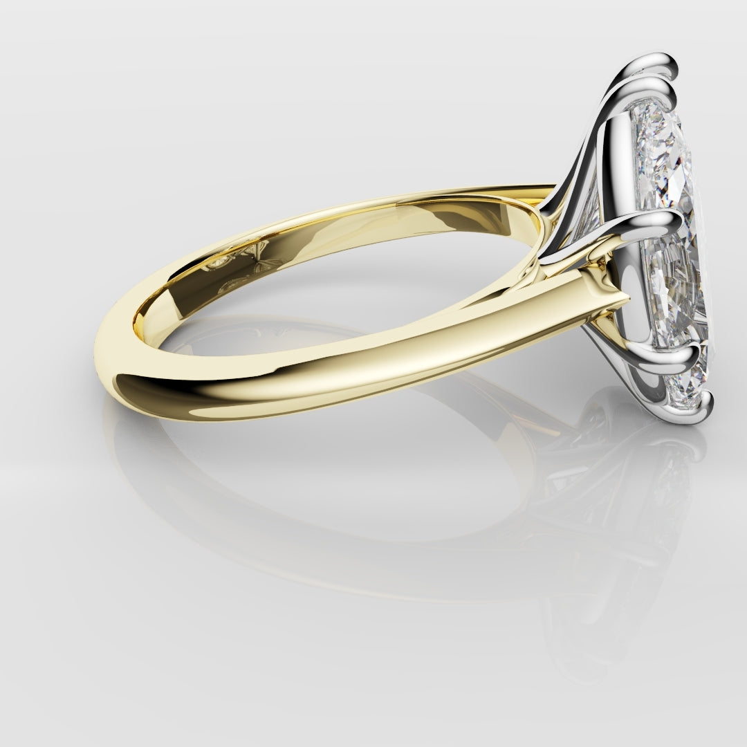 Marquise and Pear Diamond Two Stone Engagement Ring